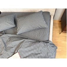 Постільна білизна Style Washed Cotton, варена бавовна, сіра в чорну смужку