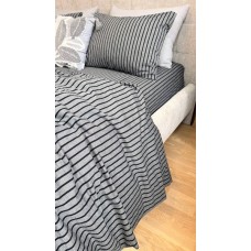 Постільна білизна Style Washed Cotton, варена бавовна, сіра в чорну смужку Постільна білизна Style Washed Cotton, варена бавовна, сіра в чорну смужку