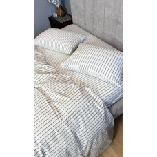 Постільна білизна Magic Washed Cotton, варена бавовна в тонку чорну смужку