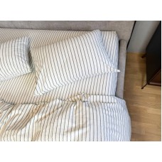 Постільна білизна Magic Washed Cotton, варена бавовна в тонку чорну смужку
