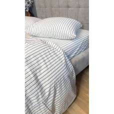 Постільна білизна Magic Washed Cotton, варена бавовна в тонку чорну смужку
