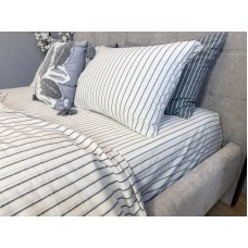Постільна білизна Magic Washed Cotton, варена бавовна в тонку чорну смужку