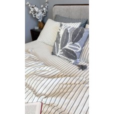 Постільна білизна Magic Washed Cotton, варена бавовна в тонку чорну смужку