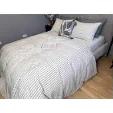 Постільна білизна Magic Washed Cotton, варена бавовна в тонку чорну смужку