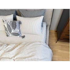 Постільна білизна Magic Washed Cotton, варена бавовна в тонку чорну смужку