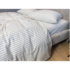 Постільна білизна Magic Washed Cotton, варена бавовна в тонку чорну смужку