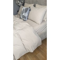 Постільна білизна Mini Bell Washed Cotton, кремова варена бавовна у тонку бежеву смужку