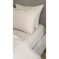 Постільна білизна Mini Bell Washed Cotton, кремова варена бавовна у тонку бежеву смужку