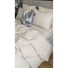 Постільна білизна Mini Bell Washed Cotton, кремова варена бавовна у тонку бежеву смужку