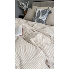 Постільна білизна Mini Bell Washed Cotton, кремова варена бавовна у тонку бежеву смужку