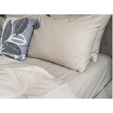 Постільна білизна Mini Bell Washed Cotton, кремова варена бавовна у тонку бежеву смужку