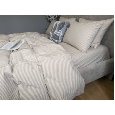 Постільна білизна Mini Bell Washed Cotton, кремова варена бавовна у тонку бежеву смужку