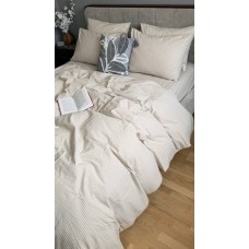 Постільна білизна Mini Bell Washed Cotton, кремова варена бавовна у тонку бежеву смужку