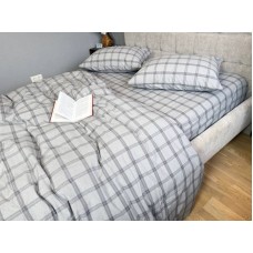 Постільна білизна Volcano Washed Cotton, варена бавовна в сіру клітку Постільна білизна Volcano Washed Cotton, варена бавовна в сіру клітку