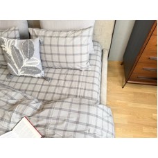 Постільна білизна Volcano Washed Cotton, варена бавовна в сіру клітку Постільна білизна Volcano Washed Cotton, варена бавовна в сіру клітку