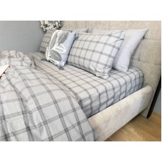 Постільна білизна Volcano Washed Cotton, варена бавовна в сіру клітку Постільна білизна Volcano Washed Cotton, варена бавовна в сіру клітку