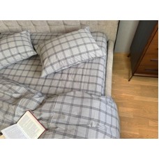 Постільна білизна Volcano Washed Cotton, варена бавовна в сіру клітку Постільна білизна Volcano Washed Cotton, варена бавовна в сіру клітку