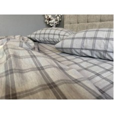 Постільна білизна Volcano Washed Cotton, варена бавовна в сіру клітку Постільна білизна Volcano Washed Cotton, варена бавовна в сіру клітку