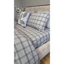 Постільна білизна Volcano Washed Cotton, варена бавовна в сіру клітку Постільна білизна Volcano Washed Cotton, варена бавовна в сіру клітку