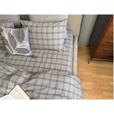 Постільна білизна Volcano Washed Cotton, варена бавовна в сіру клітку Постільна білизна Volcano Washed Cotton, варена бавовна в сіру клітку