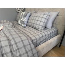 Постільна білизна Volcano Washed Cotton, варена бавовна в сіру клітку Постільна білизна Volcano Washed Cotton, варена бавовна в сіру клітку