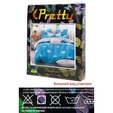 Комплект постільної білизни Pretty 1010, Ранфорс, Євро, сірий з квітковим принтом