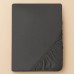 Простирадло трикотажне, 140/160 x 200 x 35 см, на гумці, темно-сіре, ТМ IDEIA