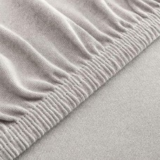 Простирадло трикотажне, 140/160 x 200 x 35 см, на гумці, сіре/беж, ТМ IDEIA