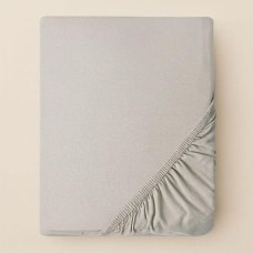 Простирадло трикотажне, 180/200 x 200 x 35 см, на гумці, сіре/беж, ТМ IDEIA
