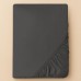 Простирадло трикотажне, 180/200 x 200 x 35 см, на гумці, темно-сіре, ТМ IDEIA