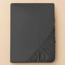 Простирадло трикотажне, 180/200 x 200 x 35 см, на гумці, темно-сіре, ТМ IDEIA