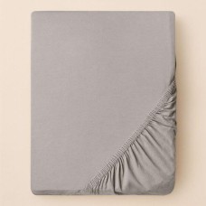 Простирадло трикотажне, 180/200 x 200 x 35 см, на гумці, сіре, ТМ IDEIA