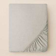Простирадло трикотажне, 80/90 x 200 x 35 см, на гумці, сіре/беж, ТМ IDEIA