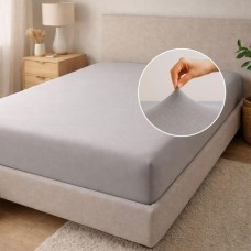 Простирадло трикотажне, 80/90 x 200 x 35 см, на гумці, сіре, ТМ IDEIA