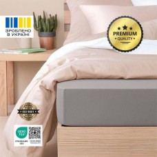 Простирадло трикотажне, 80/90 x 200 x 35 см, на гумці, сіре, ТМ IDEIA
