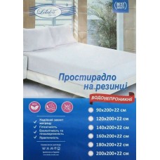 Водонепроникне простирадло-наматрацник Лелека Антивода, з бортом, 180х200 см, біла махра (мулетон)