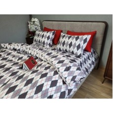 Комплект постільної білизни Ромб сірий, Turkish flannel