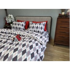 Комплект постільної білизни Ромб сірий, Turkish flannel