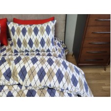 Комплект постільної білизни Ромб синій, Turkish flannel