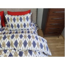 Комплект постільної білизни Ромб синій, Turkish flannel