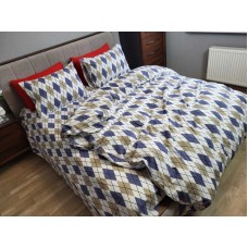 Комплект постільної білизни Ромб синій, Turkish flannel