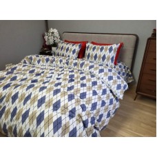 Комплект постільної білизни Ромб синій, Turkish flannel