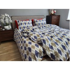 Комплект постільної білизни Ромб синій, Turkish flannel