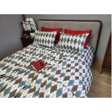 Комплект постільної білизни Ромб зелений, Turkish flannel