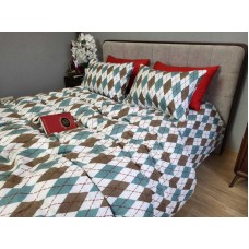 Комплект постільної білизни Ромб зелений, Turkish flannel