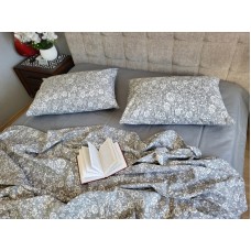 Комплект постільної білизни Троянда сірий, GOFRE DUO