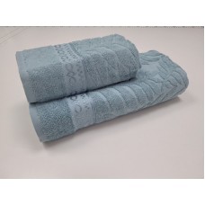 Рушники махрові жаккардові LUX COTTON AKASYA, 100% бавовна 520 г/м2, бірюза, ТМ Gulcan