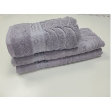 Рушники махрові жаккардові LUX COTTON AKASYA, 100% бавовна 520 г/м2, лілові, ТМ Gulcan