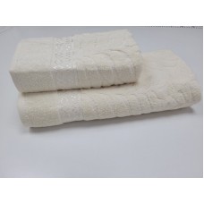 Рушники махрові жаккардові LUX COTTON AKASYA, 100% бавовна 520 г/м2, ваніль, ТМ Gulcan