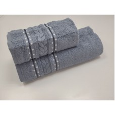 Рушники махрові VIP COTTON FILIZ-N, 100% бавовна 520 г/м2, джинс, ТМ Cestepe